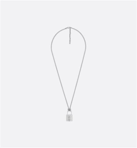 dior padlock necklace mens|Dior Oblique Brass Padlock Necklace .